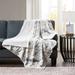 "Madison Park Sachi 60x70"" Oversized Faux Fur Throw in Grey - Olliix MP50-4906"