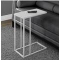 Accent Table / C-Shaped / End / Side / Snack / Living Room / Bedroom / Metal / Tempered Glass / White / Contemporary / Modern - Monarch Specialties I 3037