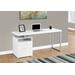 "Computer Desk / Home Office / Laptop / Left / Right Set-Up / Storage Drawers / 60""L / Work / Metal / Laminate / White / Grey / Contemporary / Modern - Monarch Specialties I 7144"