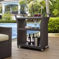 Palm Harbor Outdoor Wicker Bar Cart Brown - Crosley CO7213-BR