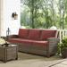 Bradenton Outdoor Wicker Sofa Sangria/Weathered Brown - Crosley KO70049WB-SG