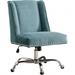 Draper Office Chair Aqua - Chrome Base - Linon 178404AQUA01U