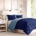 Madison Park Essentials Larkspur King Reversible Down Alternative 3M Scotchgard Comforter Mini Set in Navy - Olliix BASI10-0200