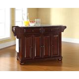 Alexandria Granite Top Full Size Kitchen Island/Cart Mahogany/Gray - Crosley KF30003AMA