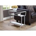 Accent Table / Side / End / Narrow / Small / 2 Tier / Living Room / Bedroom / Metal / Tempered Glass / Laminate / White / Grey / Contemporary / Modern - Monarch Specialties I 2068