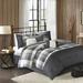 Madison Park Ridge King 7 Piece Herringbone Comforter Set in Grey - Olliix MP10-4677