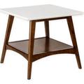 Madison Park Parker End Table in White/Pecan - Olliix MP120-0095