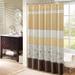 "Madison Park Serene 72x72"" Faux Silk Embroidered Floral Shower Curtain in Yellow - Olliix MP70-4863"