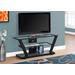 Tv Stand / 48 Inch / Console / Media Entertainment Center / Storage Shelves / Living Room / Bedroom / Tempered Glass / Metal / Black / Clear / Contemporary / Modern - Monarch Specialties I 2588