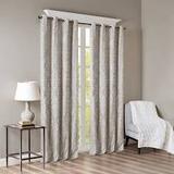 "SunSmart Mirage 50x108"" Knitted Jacquard Total Blackout Panel in Grey - Olliix SS40-0018"