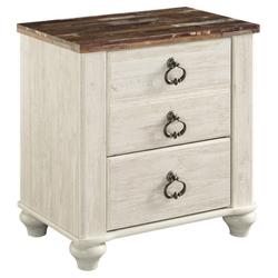 Signature Design Willowton Two Drawer Night Stand - Ashley Furniture B267-92