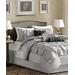Madison Park Laurel Cal King 7 Piece Comforter Set in Grey - Olliix MP10-1330