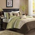Madison Park Serene Cal King Embroidered 7 Piece Comforter Set in Green - Olliix MP10-638