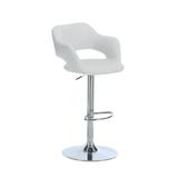 Bar Stool / Swivel / Bar Height / Adjustable / Metal / Pu Leather Look / White / Chrome / Contemporary / Modern - Monarch Specialties I 2358