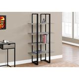 "Bookshelf / Bookcase / Etagere / 4 Tier / 60""H / Office / Bedroom / Metal / Laminate / Brown / Black / Contemporary / Modern - Monarch Specialties I 7237"