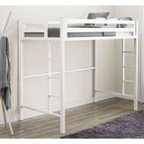 Bentley Twin Metal Loft Bed in White - Walker Edison BTSQTOLWH