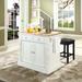 Oxford Kitchen Island W/Square Seat Stools White - Kitchen Island, 2 Counter Height Bar Stools - Crosley KF300065WH