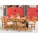 Outdoor Acacia Wood Simple Patio 7-Piece Dining Set w/ X-Design in Brown - Walker Edison OW7XSDTBR