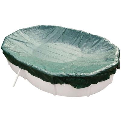 Abdeckplane Oval 540x350 cm Grün mit Übermaß Sommer & Winter Pool Schwimmbad Image