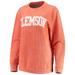 Women's Pressbox Orange Clemson Tigers Comfy Cord Vintage Wash Basic Arch Pullover Sweatshirt