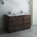 Loon Peak® Idske 58" Free-Standing Double Sink Bathroom Vanity Base Only Wood//Manufactured Wood in Brown | 34.1 H x 58 W x 20 D in | Wayfair