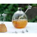 Vagabond House Arche of Bees Pewter Glass 0.375 qt. Honeypot w/ Spoon Glass in Gray | 5 H x 3 W x 3 D in | Wayfair G451B
