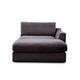 CAVADORE Sofa-Modul "Fiona" Longchair mit Armteil rechts / XXL-Recamiere passend zur Couchgarnitur Fiona / 139 x 90 x 199 /Webstoff grau