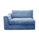 CAVADORE Sofa-Modul "Fiona"mit Armteil links / individuell kombinierbar als Ecksofa, Big Sofa oder Wohnlandschaft / 138 x 90 x 112 / Webstoff hellblau