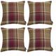 McAlister Textiles Set of 4 Heritage Mulberry Purple Tartan Check Cushion Covers Square Throw Pillows for Bed or Sofa 43x43 Cm - 17x17 Inches