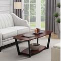 Graystone Coffee Table in Cherry/Black Frame - Convenience Concepts 111282CH