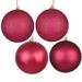 Vickerman 570876 - 6" Berry Red 4 Assorted Finish Ball Christmas Tree Ornament (4 pack) (N591521BX)