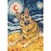 Toland Home Garden Van Growl- German Shepherd Polyester 40 x 28 in. House Flag in Black/Gray/Orange | 40 H x 28 W in | Wayfair 102653