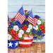 Toland Home Garden Patriotic Pansies 2-Sided Polyester 12 x 18 in. Garden Flag in Blue/Gray | 18 H x 12.5 W in | Wayfair 119616