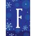 Toland Home Garden Winter Snowflakes Monogram Garden flag, Polyester in Blue | 18 H x 12.5 W in | Wayfair 1110173