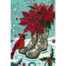 Toland Home Garden Poinsettia Boots 28 x 40 inch House Flag, Polyester in Gray/Red | 40 H x 28 W in | Wayfair 102509