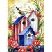 Toland Home Garden Birdhouse Trio 2-Sided Polyester 18 x 12.5 inch Garden Flag in Blue | 18 H x 12.5 W in | Wayfair 112584