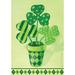 Toland Home Garden Pot O' Shamrocks 2-Sided Polyester 18 x 12.5 inch Garden Flag in Yellow | 18 H x 12.5 W in | Wayfair 112590