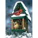 Toland Home Garden Cardinals in Snow Polyester 18 x 12.5 in. Garden Flag in Black | 18 H x 12.5 W in | Wayfair 110558