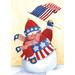 Toland Home Garden Star Spangled Snowman 28 x 40 inch House Flag, Polyester in Brown | 40 H x 28 W in | Wayfair 109392