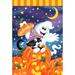 Toland Home Garden Witch Kitty 28 x 40 inch House Flag, Polyester in Blue/Orange | 40 H x 28 W in | Wayfair 109678