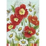 Toland Home Garden Poppies and Daisies 2-Sided Polyester 18 x 12.5 inch Garden Flag in Red | 18 H x 12.5 W in | Wayfair 112062