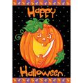Toland Home Garden Happy Halloween Polyester 18 x 12.5 inch Garden Flag in Black/Orange | 18 H x 12.5 W in | Wayfair 119268