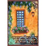 Toland Home Garden Rustic Townhouse Window 2-Sided Polyester 40 x 28 in. House Flag in Orange | 40 H x 28 W in | Wayfair 109972