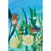 Toland Home Garden Birds 'n Blossoms Polyester 18 x 12.5 inch Garden Flag in Blue/Green | 18 H x 12.5 W in | Wayfair 1110274