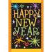 Toland Home Garden Happy New Year Polyester 18 x 12.5 in. Garden Flag in Black/Yellow | 18 H x 12.5 W in | Wayfair 1110449