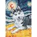 Toland Home Garden Van Growl-Siberian Husky Polyester 18 x 12.5 inch Garden Flag in Black/Gray | 18 H x 12.5 W in | Wayfair 112656