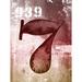 Buy Art For Less Retro 'Lucky Number 7' by Brandi Fitzgerald Graphic Art Print on Wrapped Canvas Metal in Brown | 32 H x 24 W x 1.5 D in | Wayfair