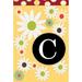 Toland Home Garden Floral Monogram Polyester 1'6 x 1 ft. Garden Flag in Yellow/Brown | 18 H x 12.5 W in | Wayfair 119898