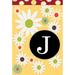 Toland Home Garden Floral Monogram Polyester 1'6 x 1 ft. Garden Flag in Yellow/Brown | 18 H x 12.5 W in | Wayfair 119905