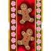 Toland Home Garden Gingerbread Men 28 x 40 inch House Flag, Polyester in Red | 40 H x 28 W in | Wayfair 102512